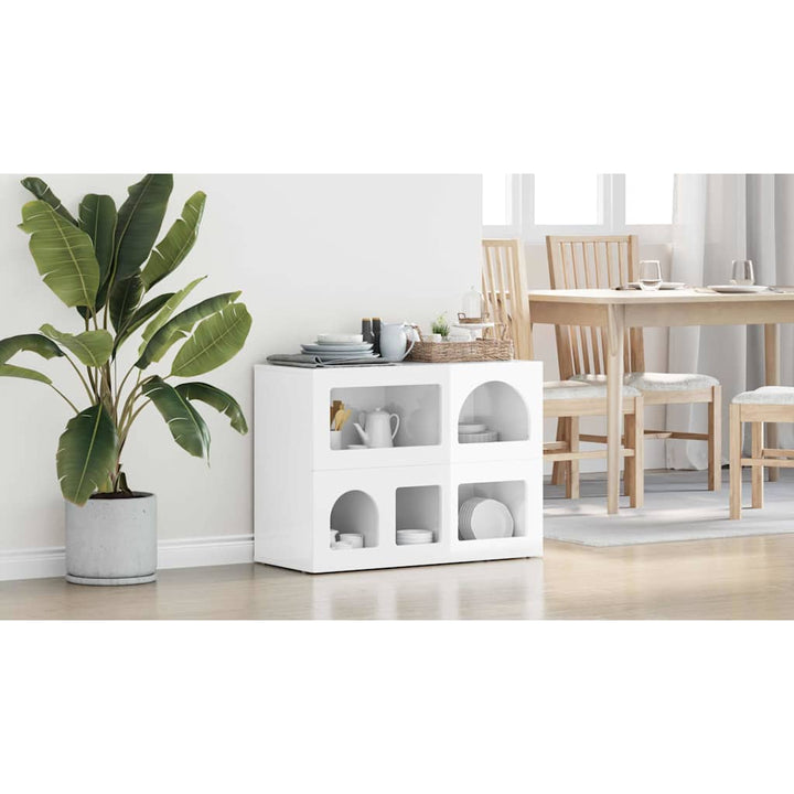 Sideboard ELST Høj gloss hvid 80,5 x 35 x 59 cm Konstrueret træ