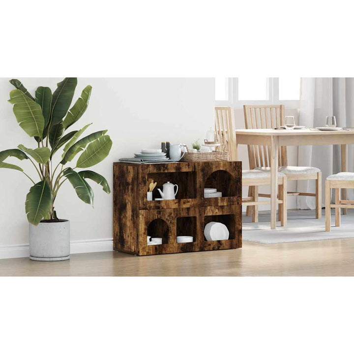 Sideboard ELST Røget eg 80,5 x 35 x 59 cm Konstrueret træ