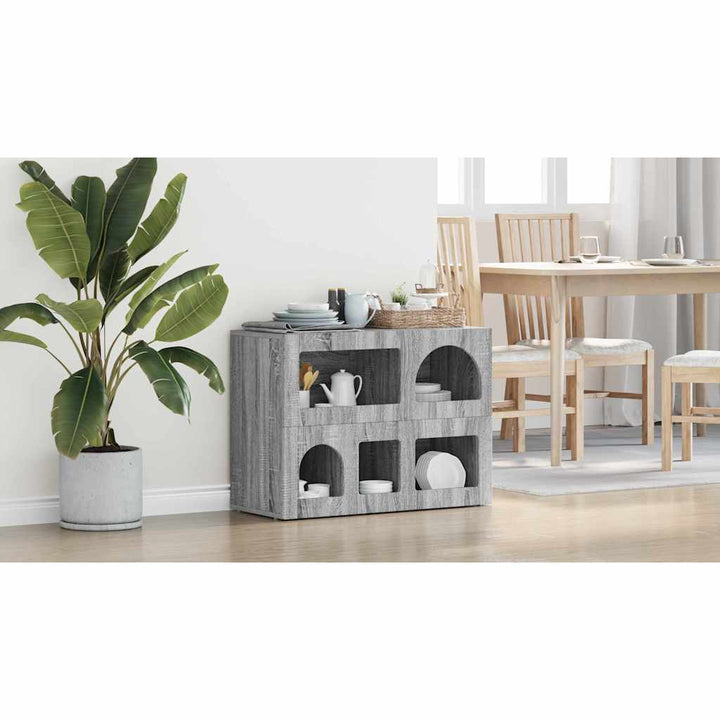 Sideboard ELST Grå Sonoma 80,5 x 35 x 59 cm Konstrueret træ