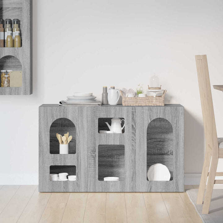 Sideboard ELST Grå Sonoma 100 x 35 x 59 cm Konstrueret træ
