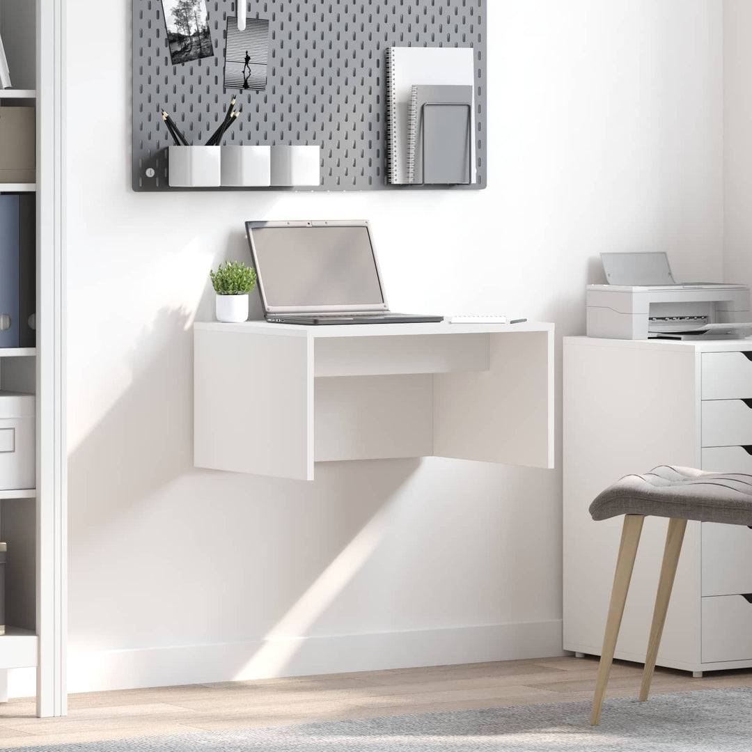 Væghængt skrivebord Hvid Konstrueret træ 60 x 45 x 30 cm