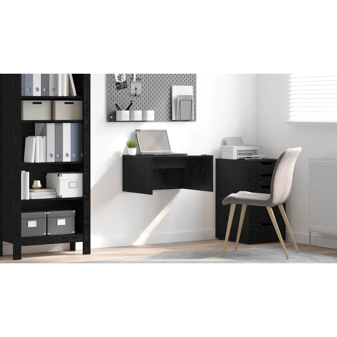 Væghængt skrivebord Sort eg 60 x 45 x 30 cm Konstrueret træ