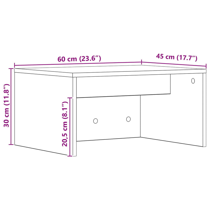 Væghængt skrivebord Sort eg 60 x 45 x 30 cm Konstrueret træ