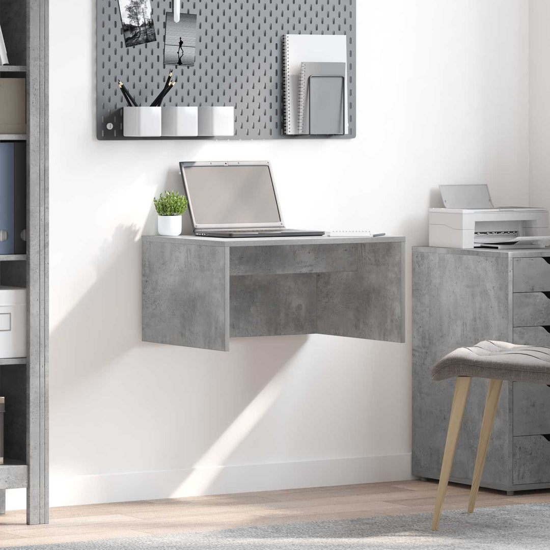 Væghængt skrivebord Beton Grå 60 x 45 x 30 cm Konstrueret træ