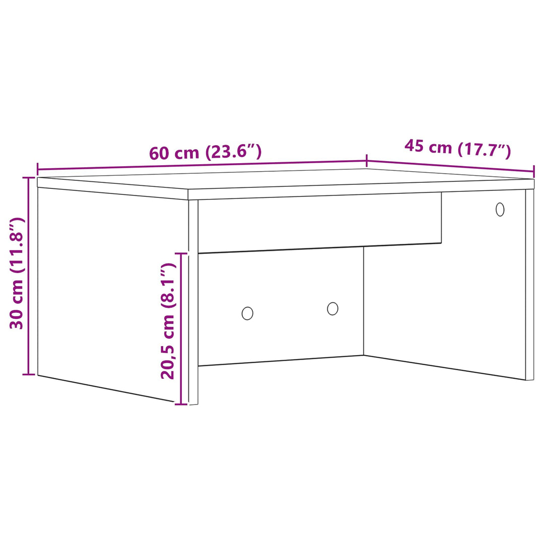 Væghængt skrivebord Gammelt træ 60 x 45 x 30 cm Konstrueret træ