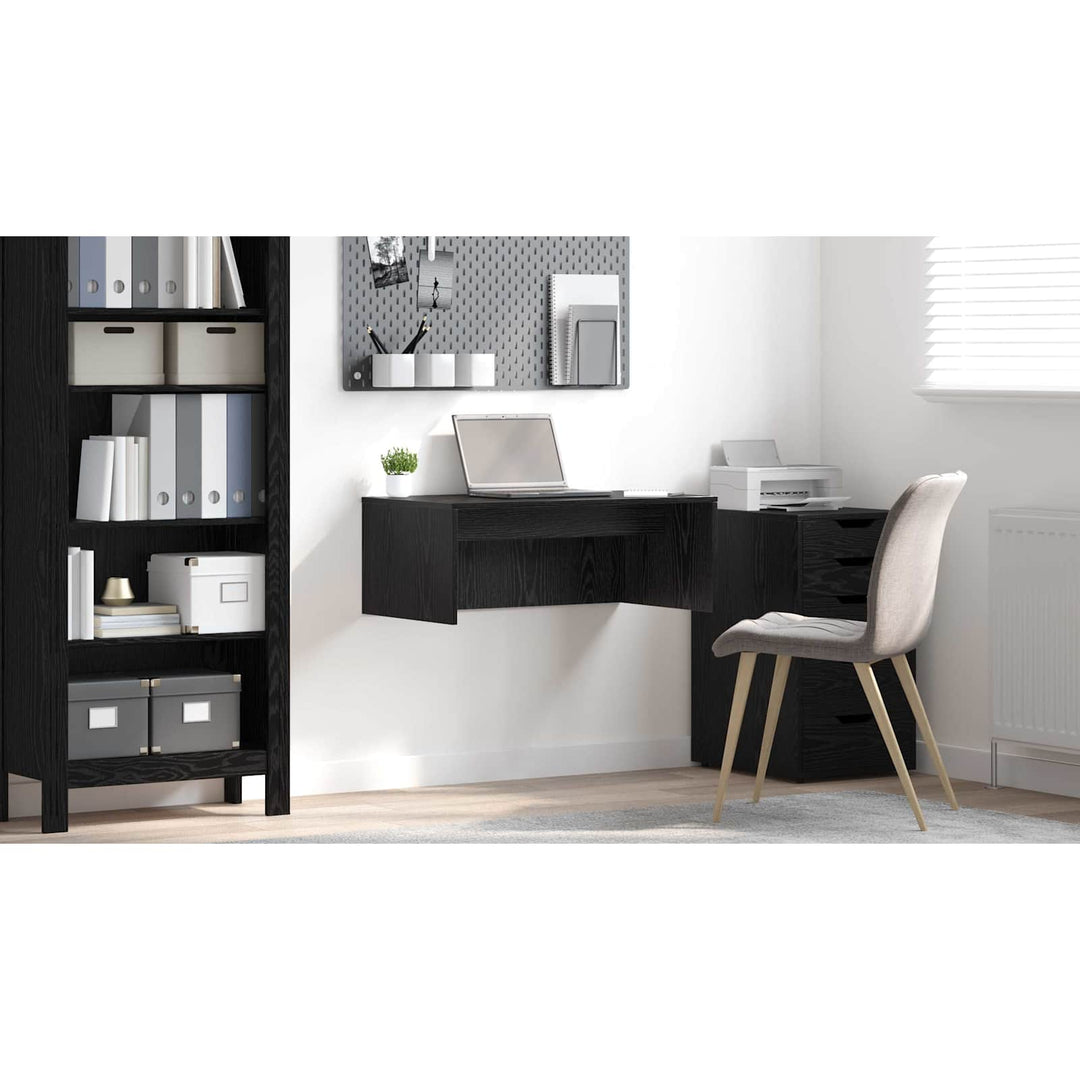 Væghængt skrivebord Sort eg 80 x 45 x 30 cm Konstrueret træ