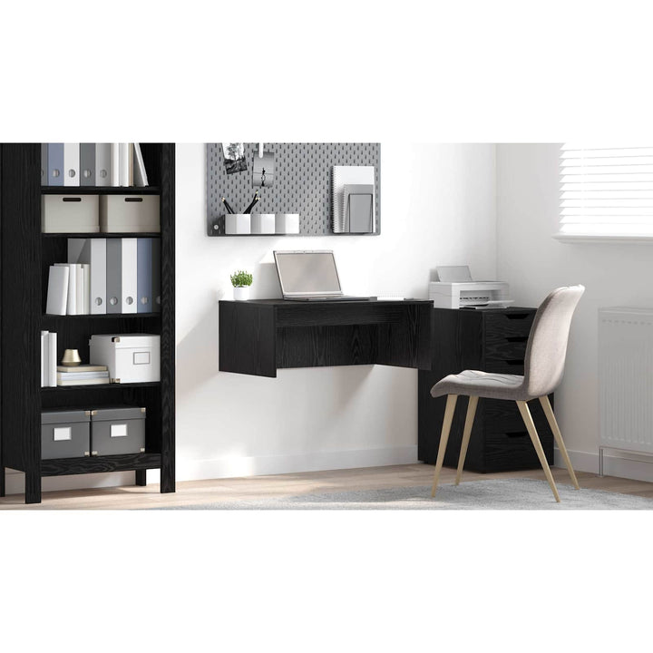 Væghængt skrivebord Sort eg 80 x 45 x 30 cm Konstrueret træ