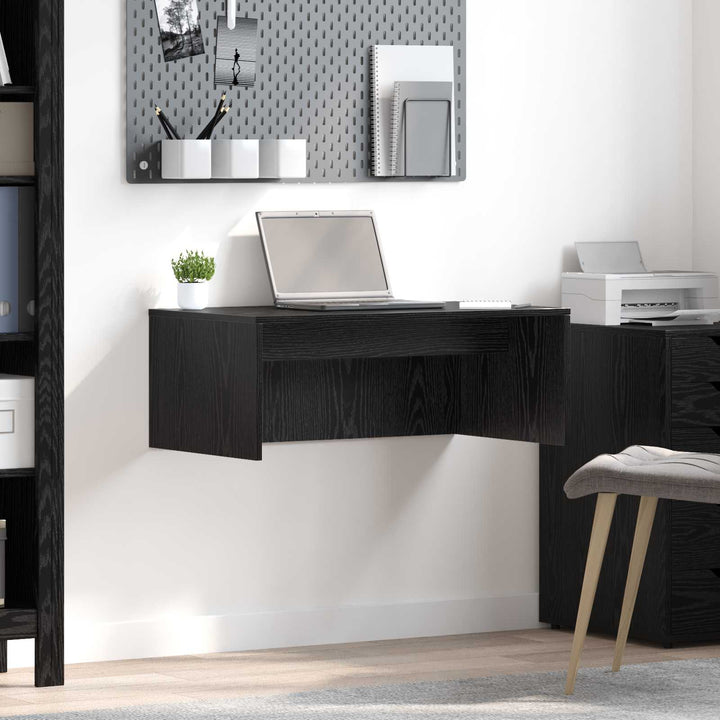 Væghængt skrivebord Sort eg Konstrueret træ 80 x 45 x 30 cm