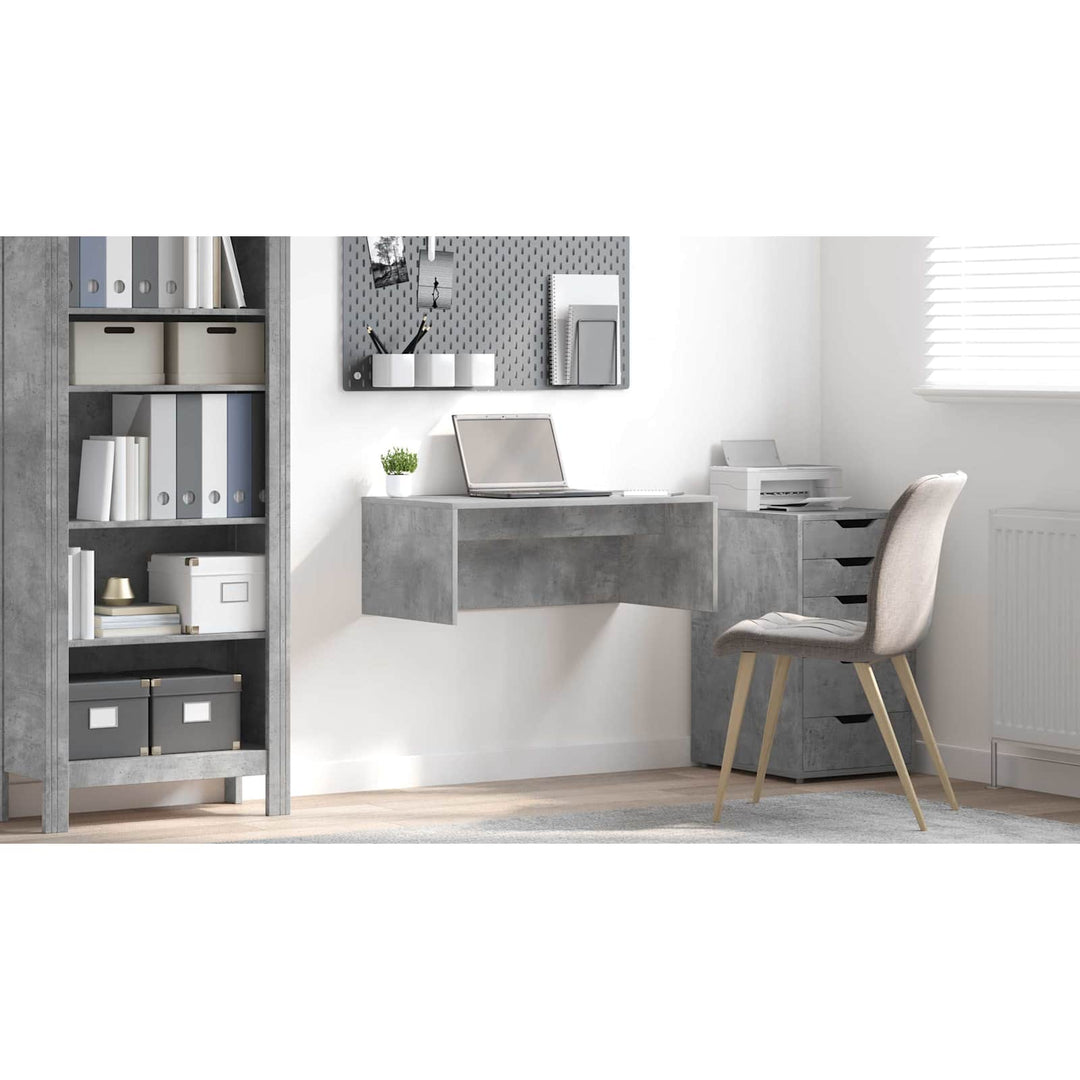 Væghængt skrivebord Beton Grå 80 x 45 x 30 cm Konstrueret træ