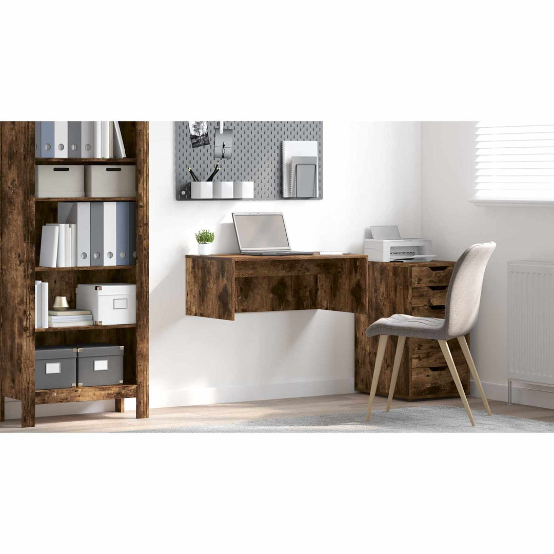 Væghængt skrivebord Røget eg 80 x 45 x 30 cm Konstrueret træ