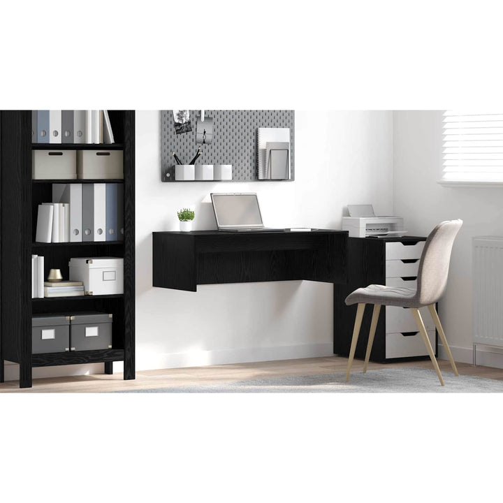 Væghængt skrivebord Sort eg 100 x 45 x 30 cm Konstrueret træ