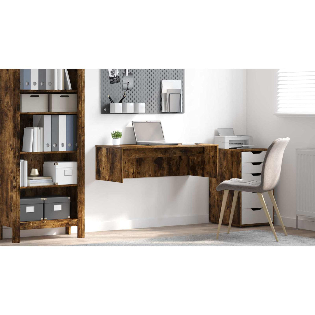 Væghængt skrivebord Røget eg 100 x 45 x 30 cm Konstrueret træ
