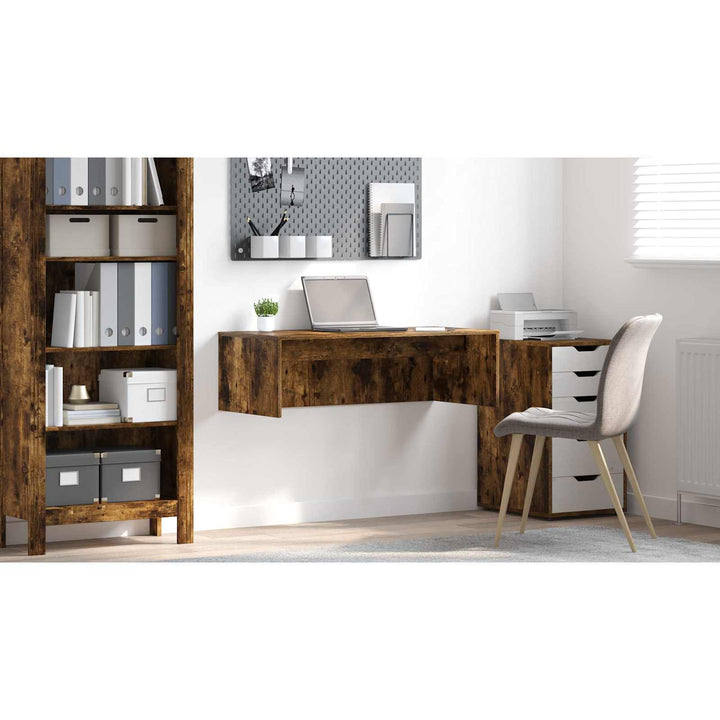Væghængt skrivebord Røget eg 100 x 45 x 30 cm Konstrueret træ