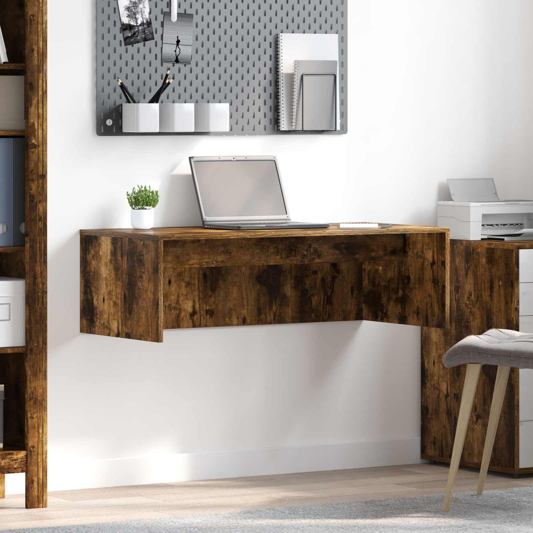 Væghængt skrivebord Røget eg Konstrueret træ 100 x 45 x 30 cm