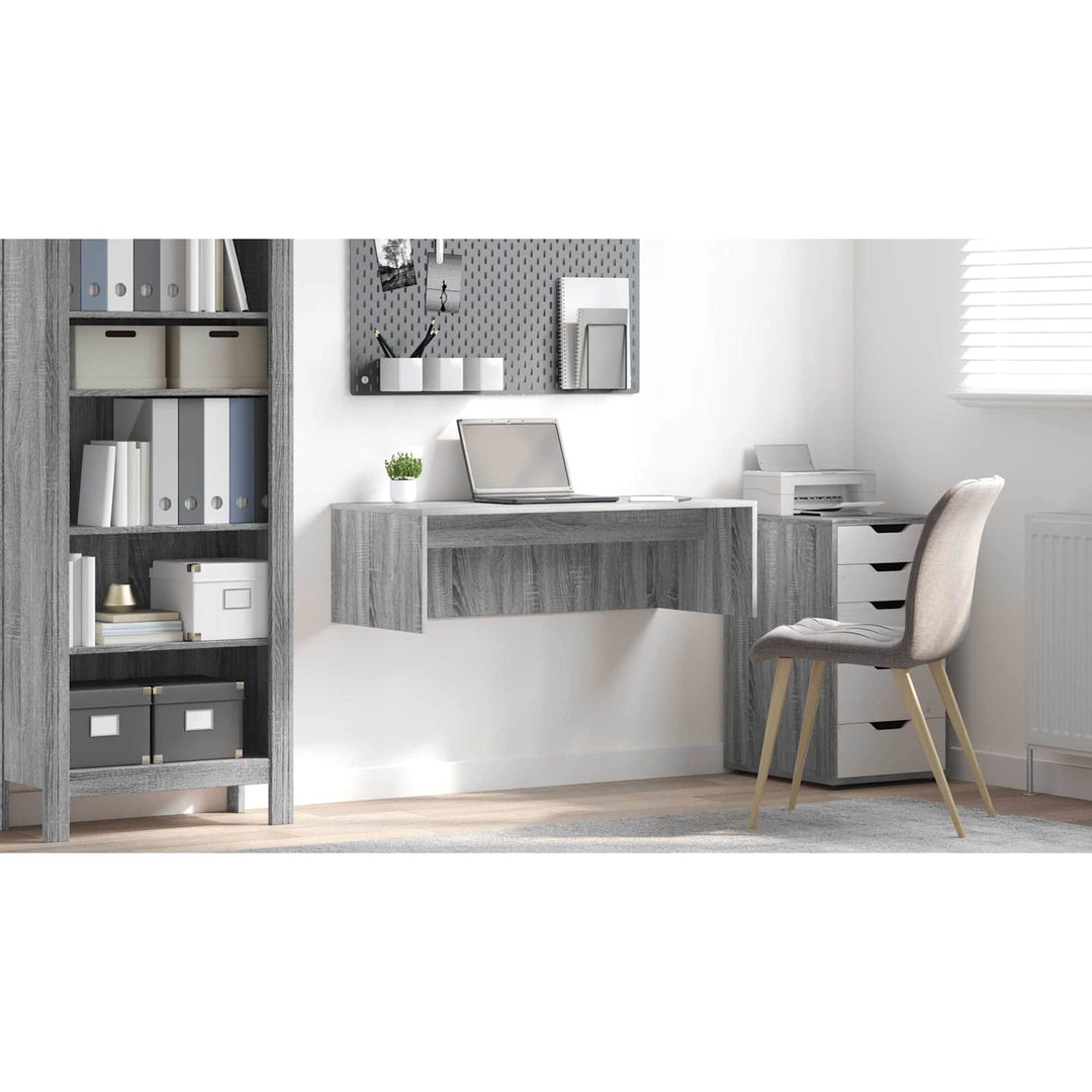 Væghængt skrivebord Grå Sonoma 100 x 45 x 30 cm Konstrueret træ
