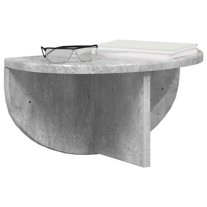 Væghylde 2 pcs Beton Grå 38 x 19 x 19 cm Konstrueret træ