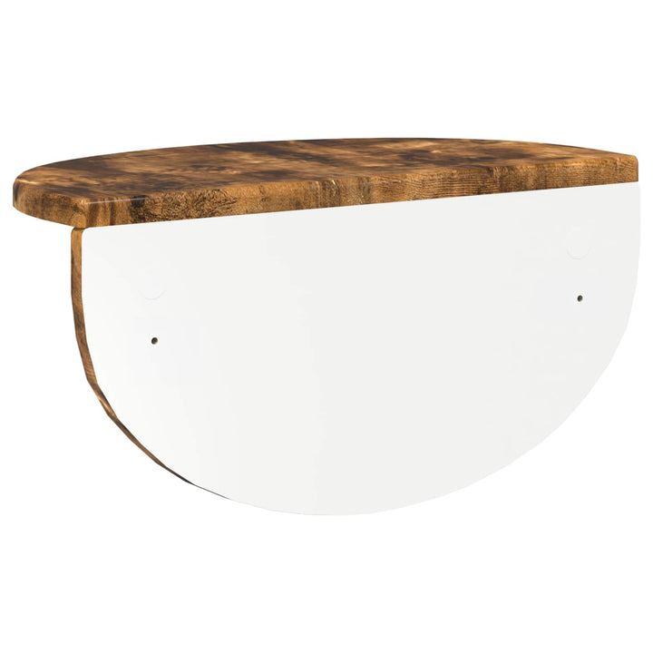 Væghylde 2 pcs Røget eg 38 x 19 x 19 cm Konstrueret træ