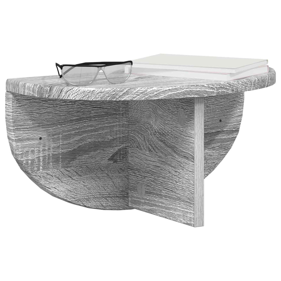 Væghylde 2 pcs Grå Sonoma 38 x 19 x 19 cm Konstrueret træ
