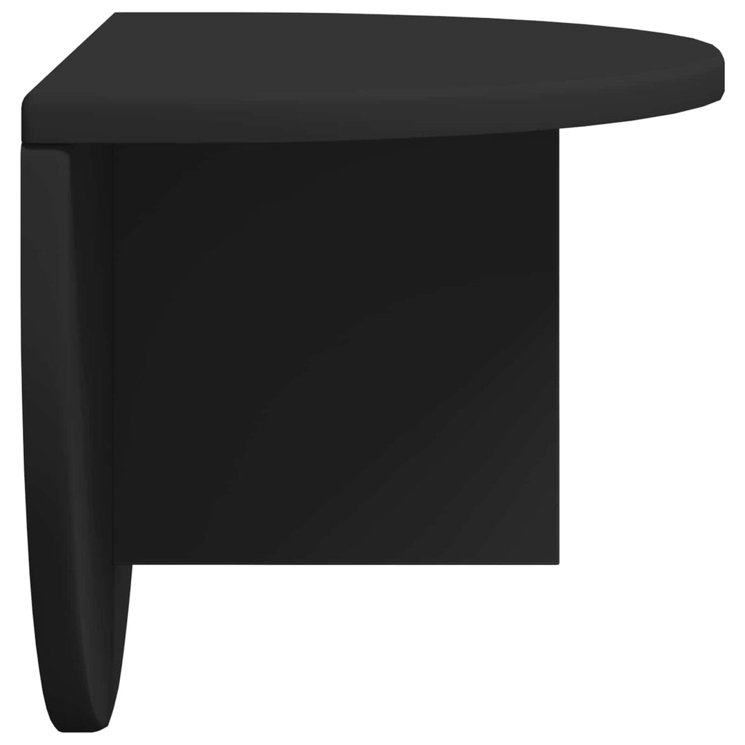 Væghylde 2 stk. Sort 48 x 24 x 24 cm Konstrueret træ