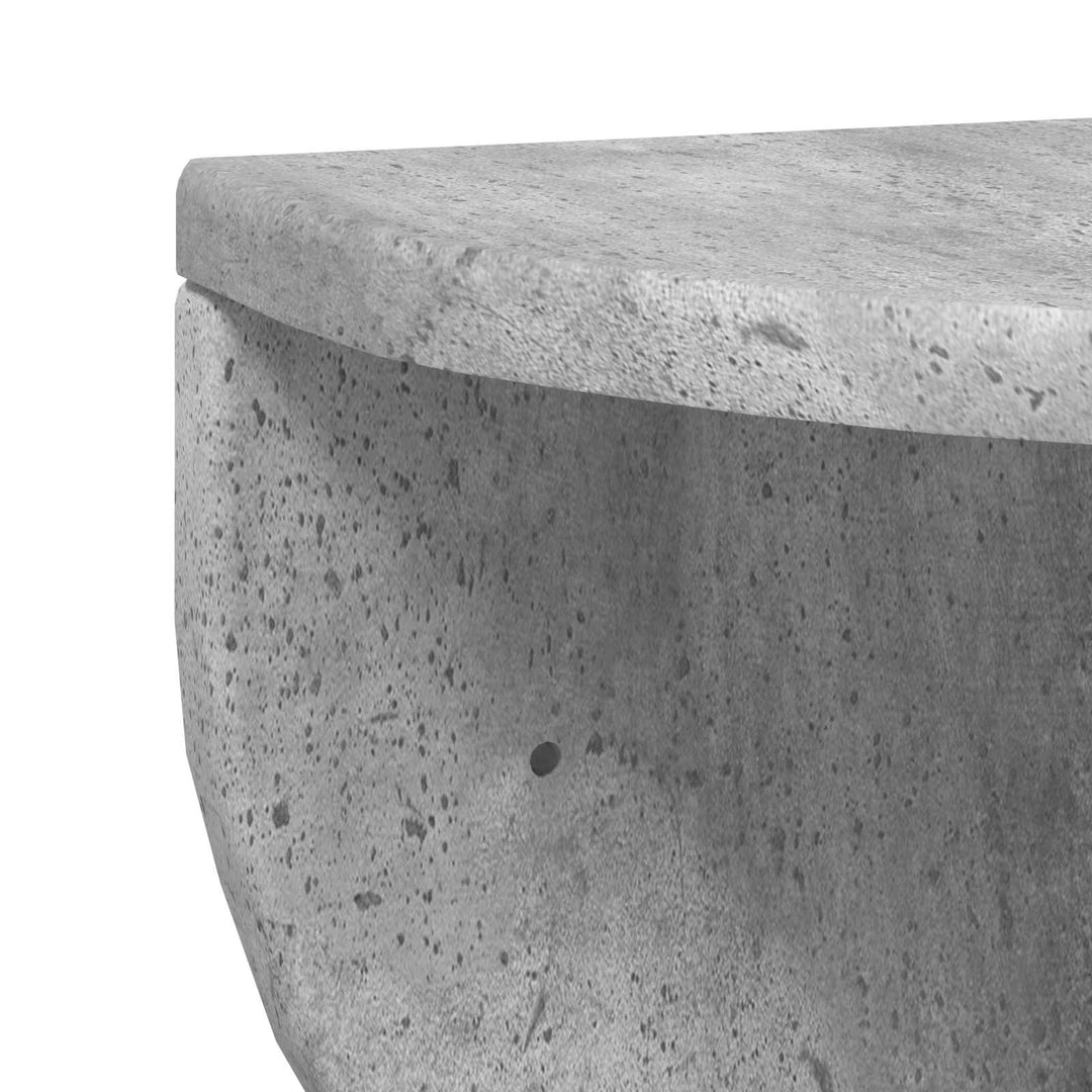 Væghylde 2 pcs Beton Grå 48 x 24 x 24 cm Konstrueret træ