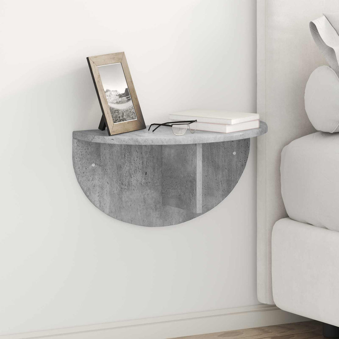 Væghylde 2 pcs Beton Grå 48 x 24 x 24 cm Konstrueret træ