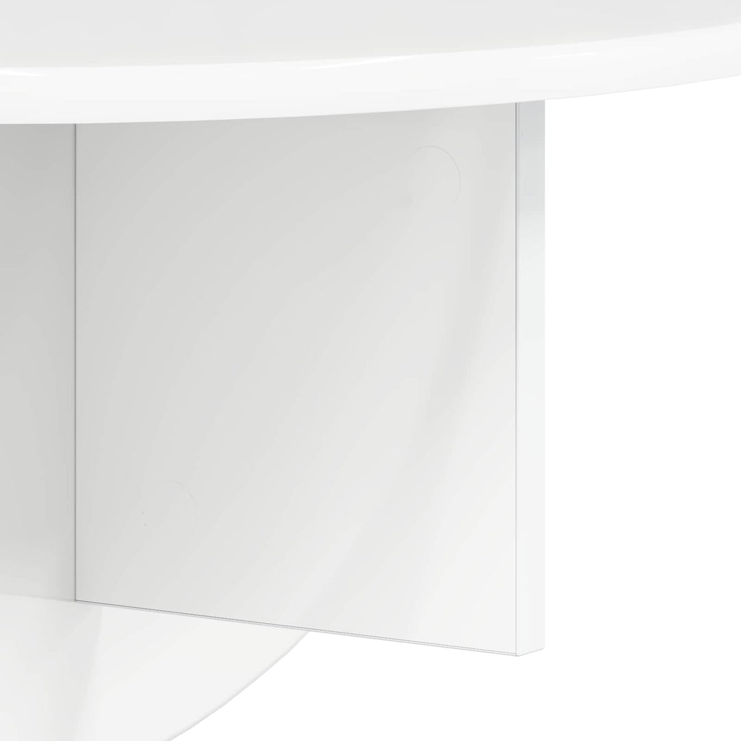 Væghylde 2 stk. Høj gloss hvid 48 x 24 x 24 cm Konstrueret træ