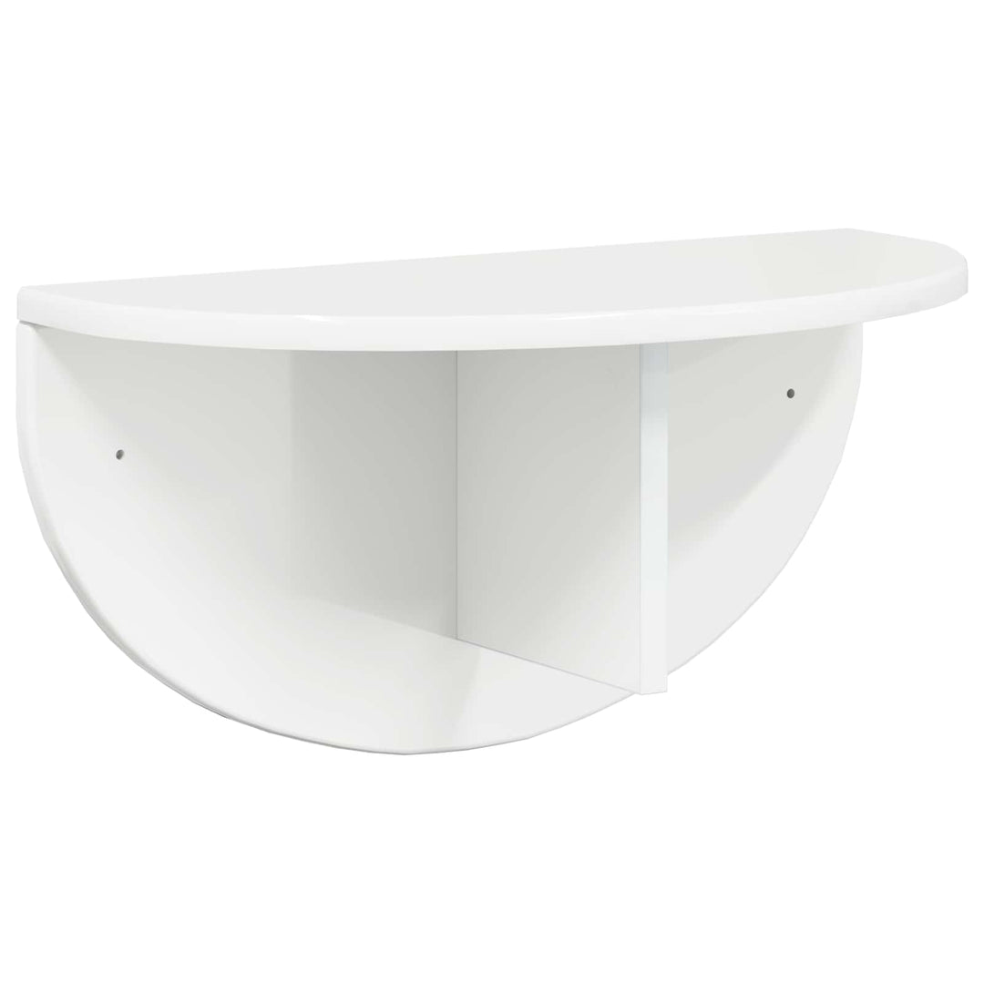 Væghylde 2 stk. Høj gloss hvid 48 x 24 x 24 cm Konstrueret træ
