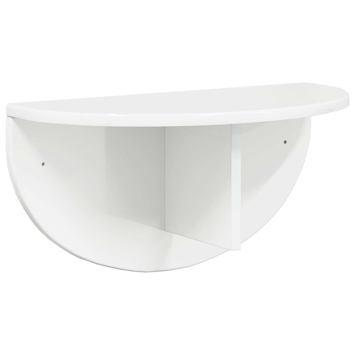 Væghylde 2 stk. Høj gloss hvid 48 x 24 x 24 cm Konstrueret træ