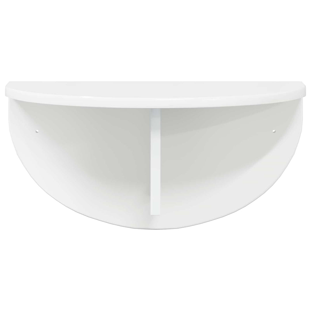 Væghylde 2 stk. Høj gloss hvid 48 x 24 x 24 cm Konstrueret træ