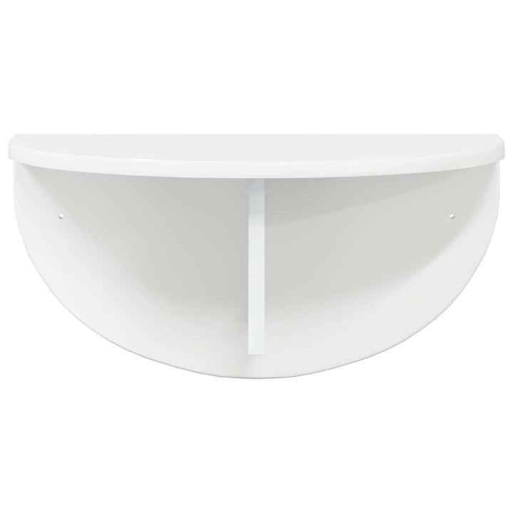 Væghylde 2 stk. Høj gloss hvid 48 x 24 x 24 cm Konstrueret træ