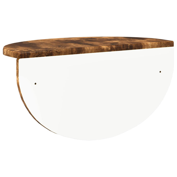 Væghylde 2 pcs Røget eg 48 x 24 x 24 cm Konstrueret træ