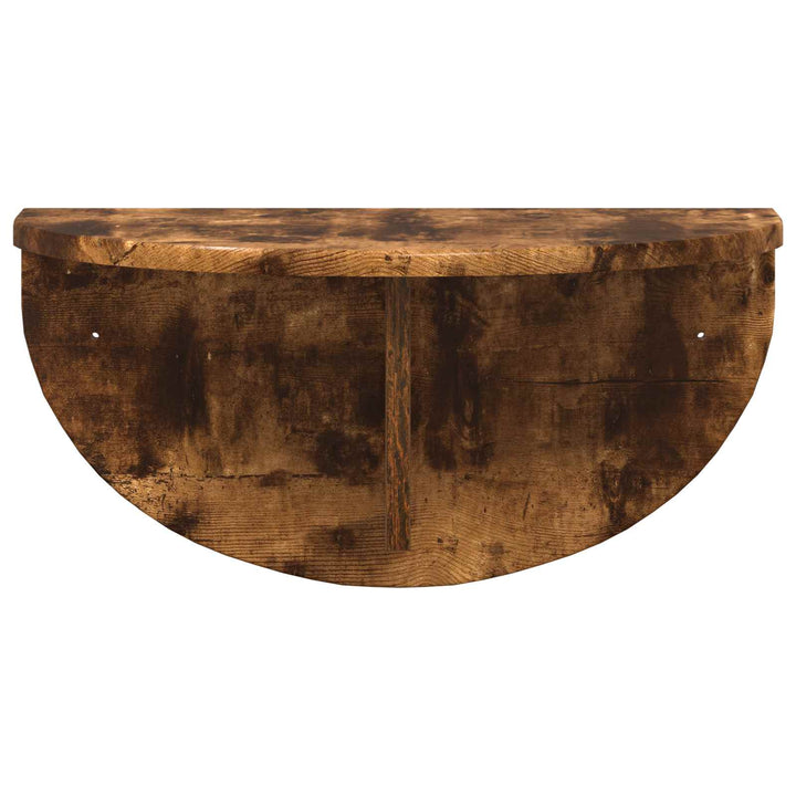 Væghylde 2 pcs Røget eg 48 x 24 x 24 cm Konstrueret træ