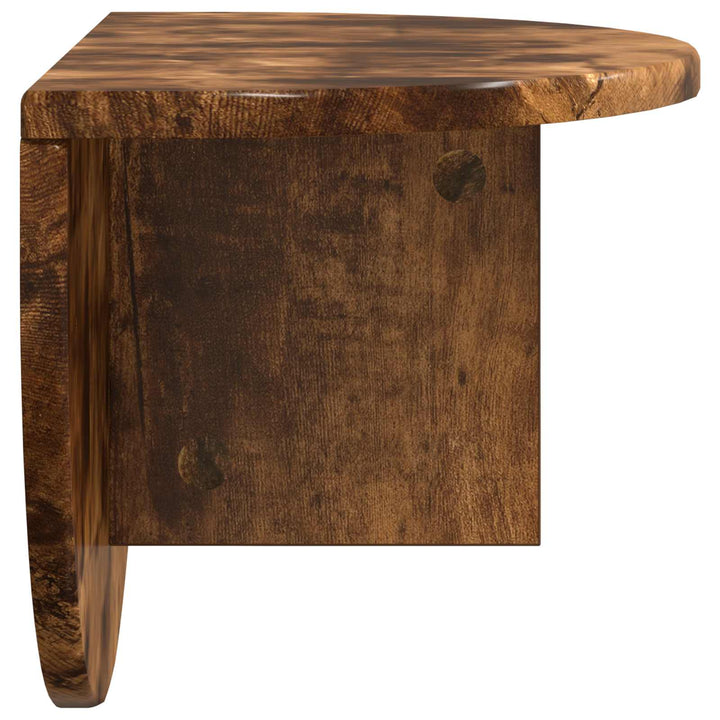 Væghylde 2 pcs Røget eg 48 x 24 x 24 cm Konstrueret træ