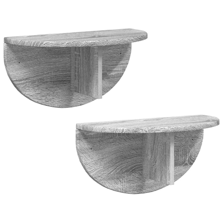 Væghylde 2 pcs Grå Sonoma 48 x 24 x 24 cm Konstrueret træ
