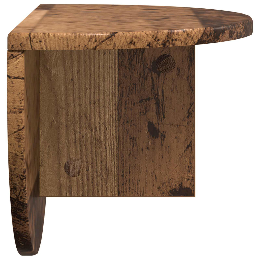 Væghylde 2 stk. Gammelt træ 48 x 24 x 24 cm Konstrueret træ
