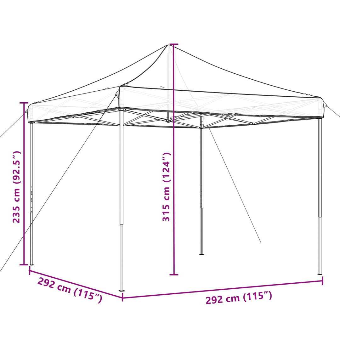 Party Tent Gråbrun 292 x 292 x 315 cm Oxford stof