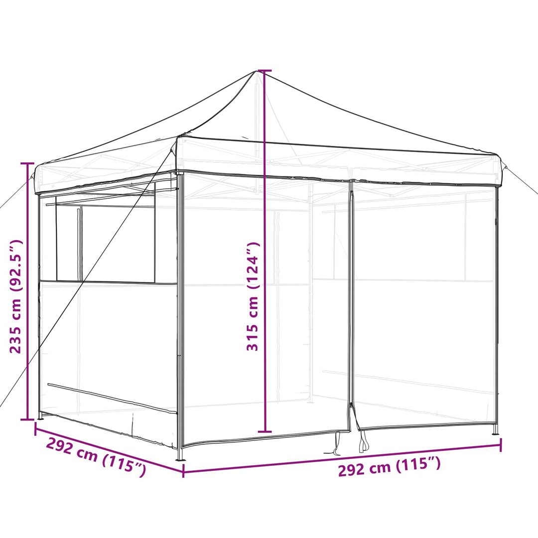 Party Tent Beige 292 x 292 x 315 cm Oxford stof