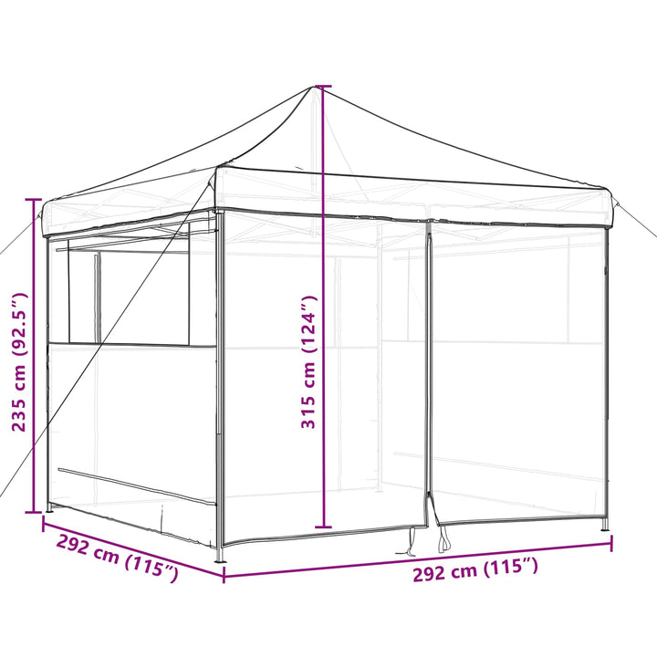 Party Tent Orange 292 x 292 x 315 cm Oxford stof