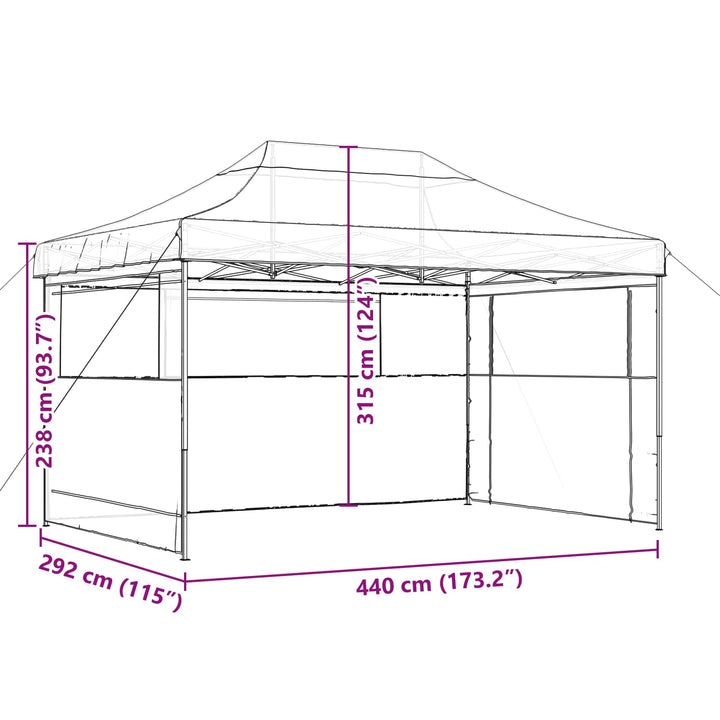 Party Tent Beige 292 x 440 x 315 cm Oxford stof