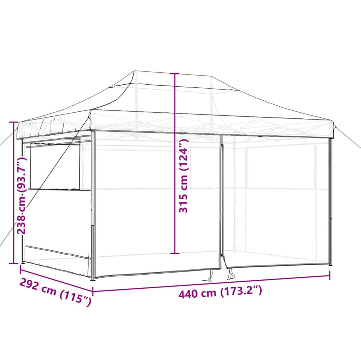 Party Tent Brun 292 x 440 x 315 cm Oxford stof