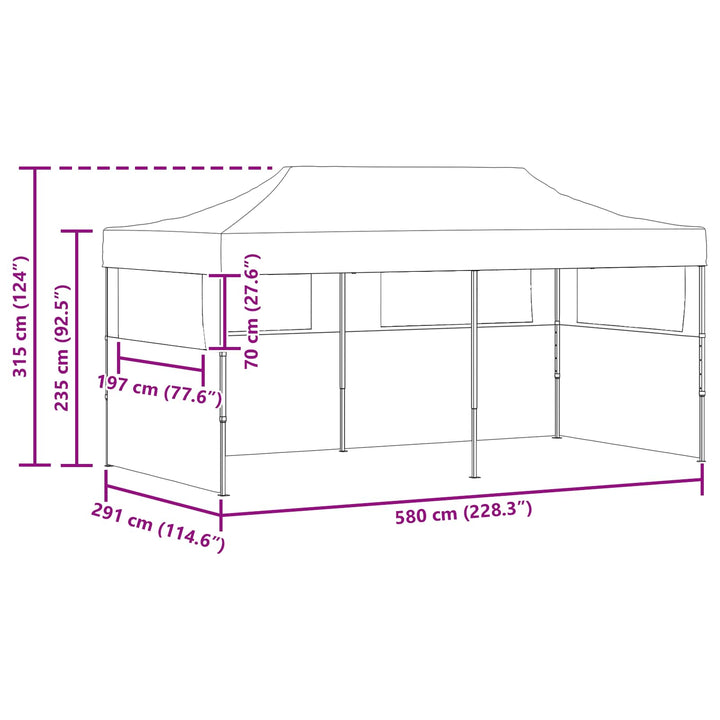 Party Tent Blå 291 x 580 x 315 cm Oxford stof