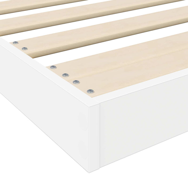 Gulv seng ramme Hvid 75 x 190 cm Konstrueret træ
