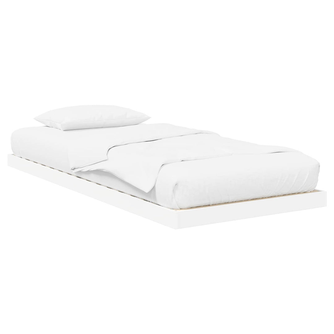 Gulv seng ramme Hvid 75 x 190 cm Konstrueret træ