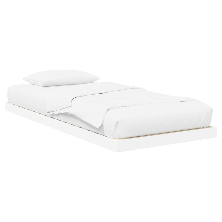 Gulv seng ramme Hvid 75 x 190 cm Konstrueret træ