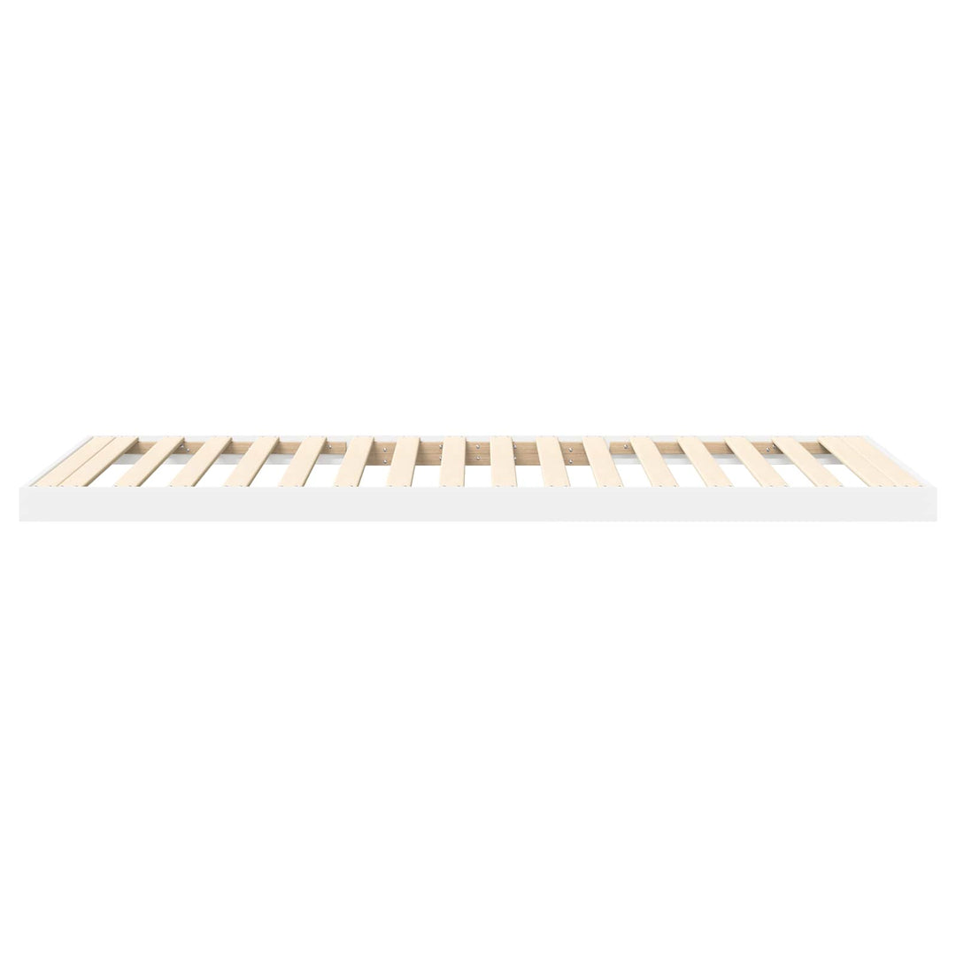 Gulv seng ramme Hvid 75 x 190 cm Konstrueret træ