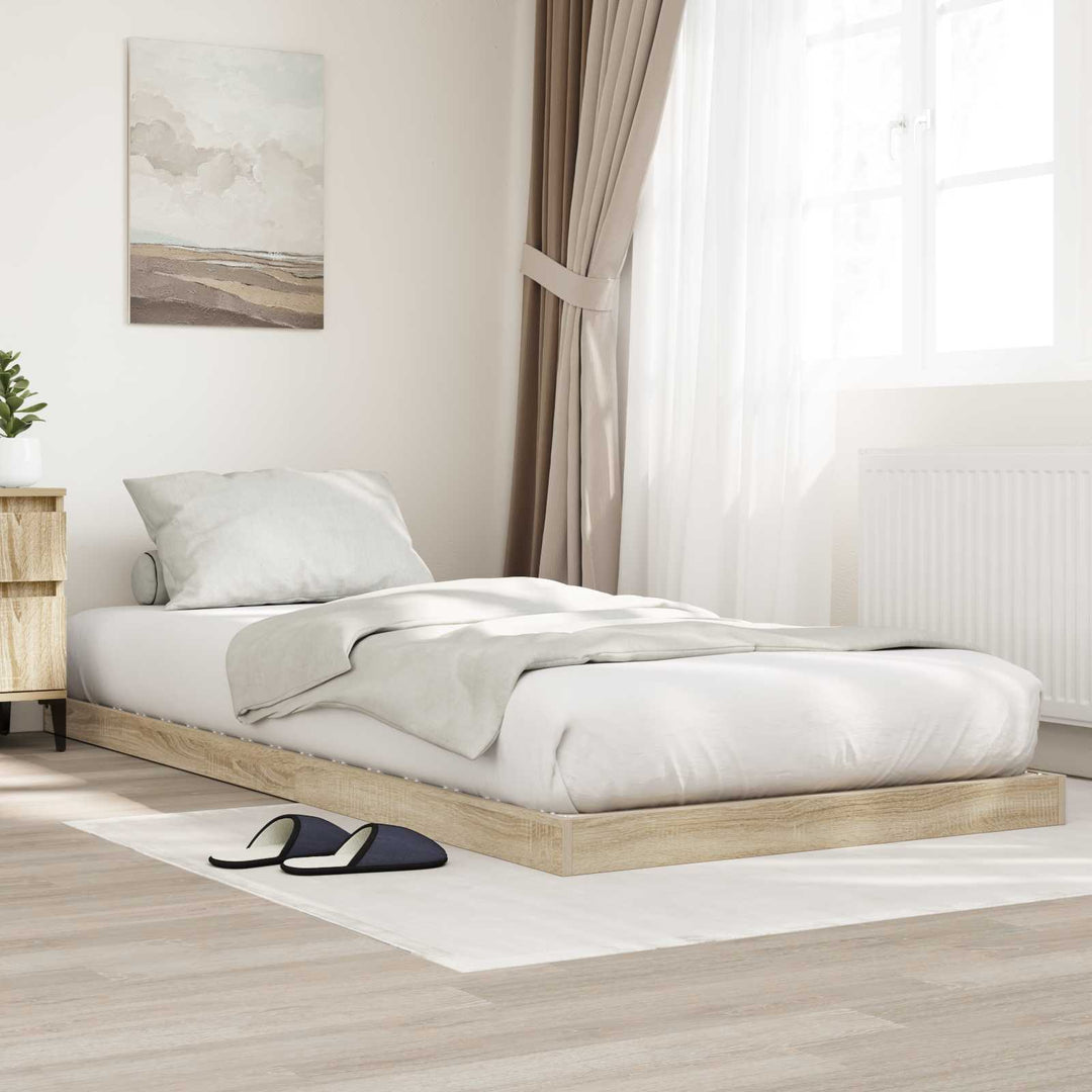 Gulv seng ramme Sonoma 75 x 190 cm Konstrueret træ