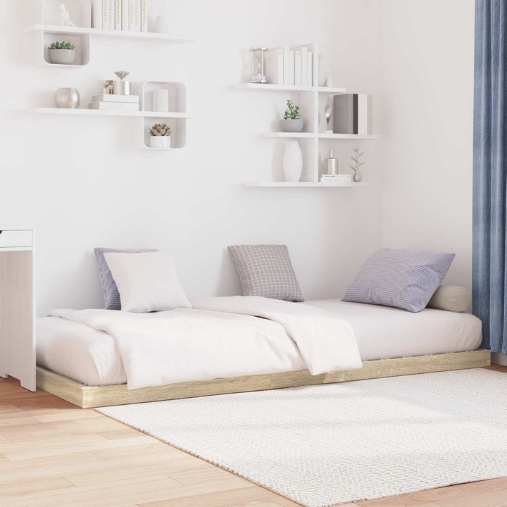 Gulv seng ramme Sonoma 75 x 190 cm Konstrueret træ