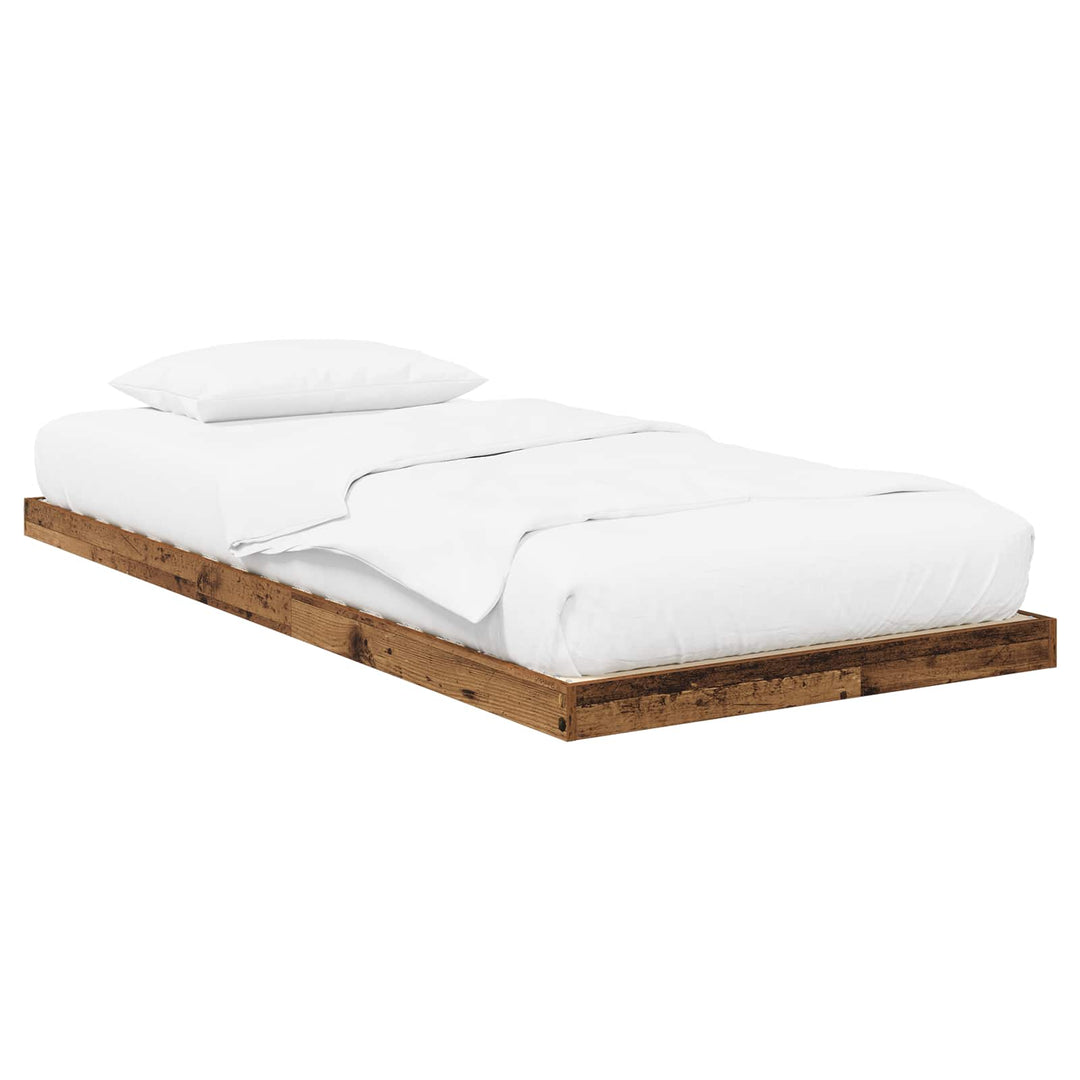 Gulv seng ramme Gammelt træ 75 x 190 cm Konstrueret træ