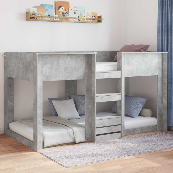 Gulv seng ramme Beton Grå 90 x 190 cm Konstrueret træ