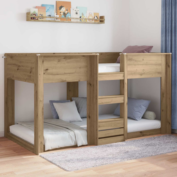 Gulv seng ramme Artisan Egetræ 90 x 190 cm Konstrueret træ